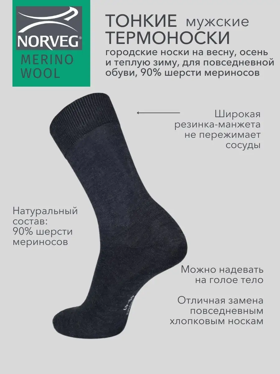 Термоноски MERINO WOOL повседневные шерстяные NORVEG купить по цене 600 ₽ в  интернет-магазине Wildberries | 44578587