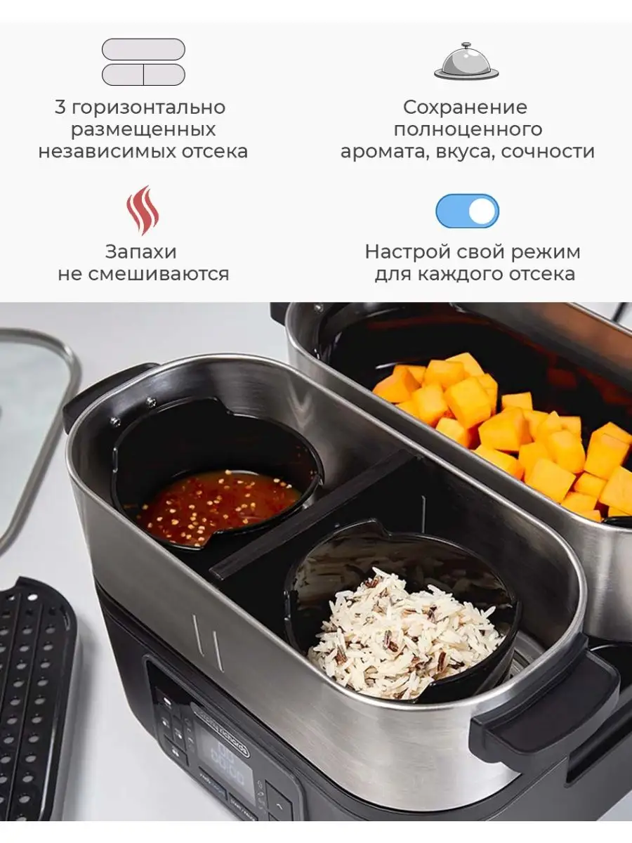 Интеллектуальная горизонтальная пароварка 8в1, BPA-FREE Morphy Richards  купить по цене 0 ₽ в интернет-магазине Wildberries | 44598805