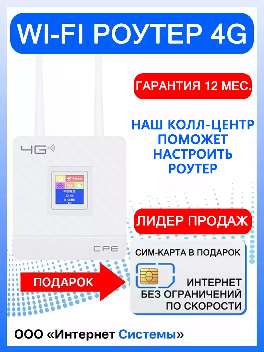 Интернет Системы Роутер wi-fi с сим картой