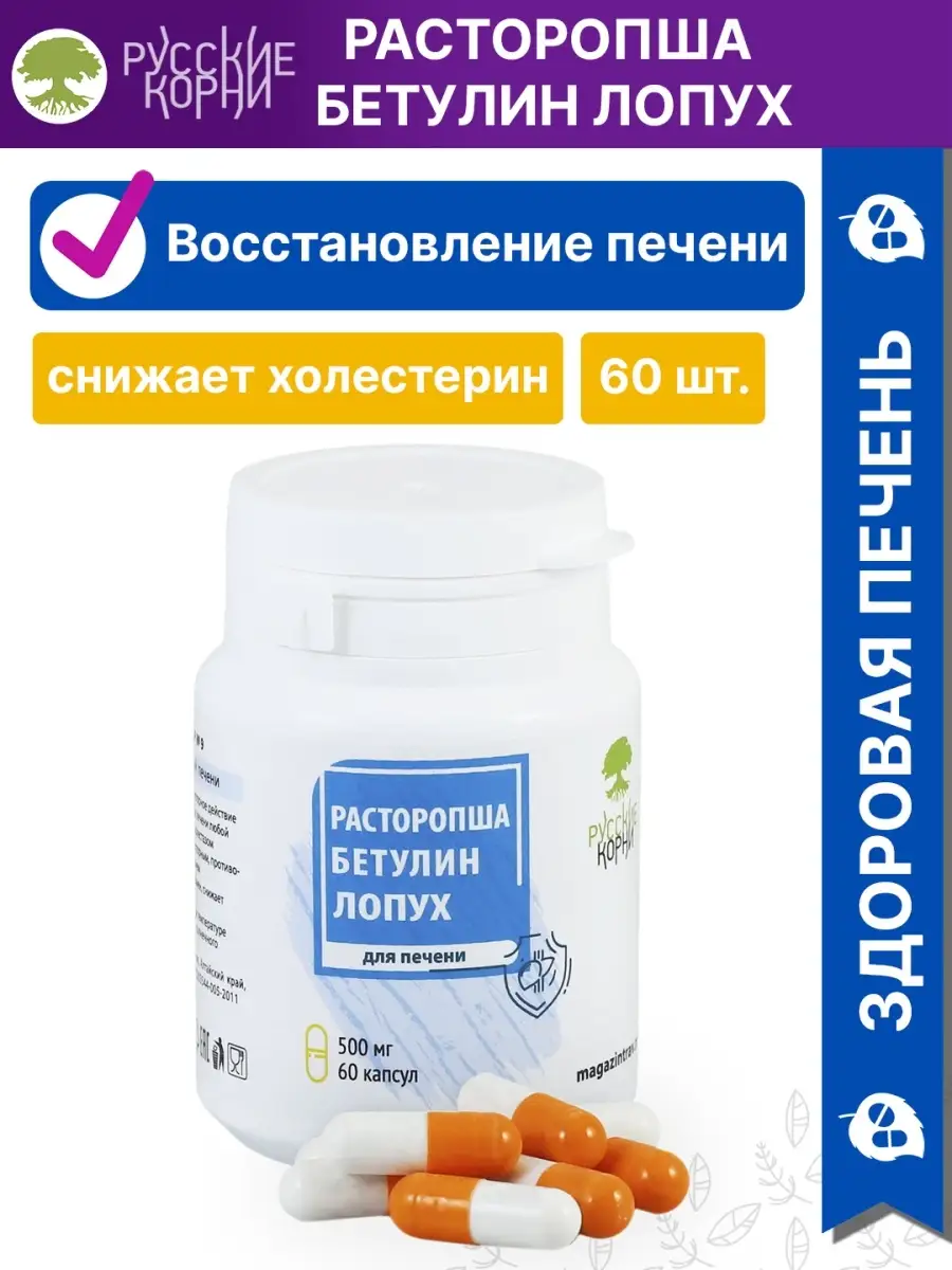 Восстановление печени, при отравлении Русские корни купить по цене 657 ₽ в  интернет-магазине Wildberries | 46018921