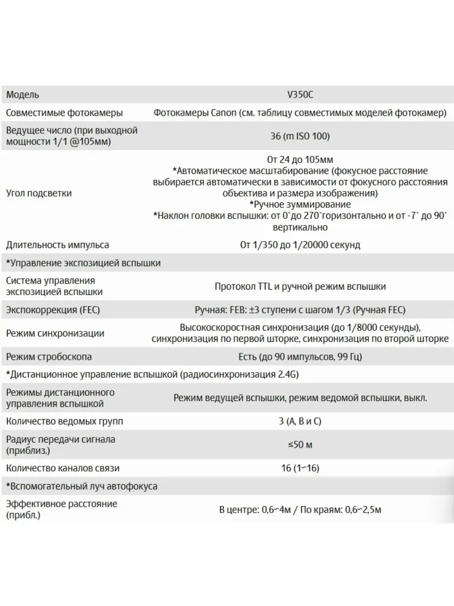 Godox Вспышка накамерная Ving V350C TTL аккумуляторная для C