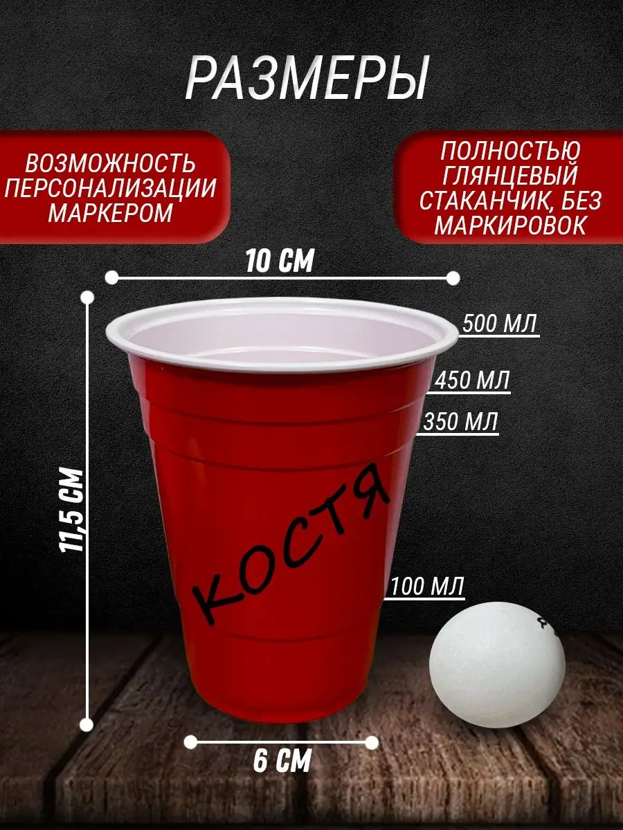 Стаканы одноразовые 500 мл пластиковые набор 20 штук Party Cups купить по  цене 988 ₽ в интернет-магазине Wildberries | 46627790