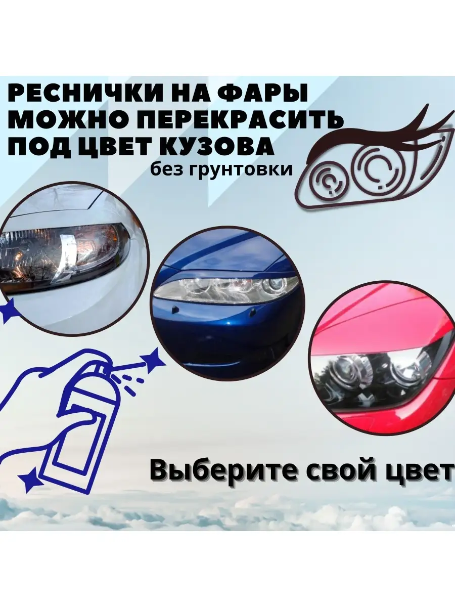 Накладки на передние фары (Реснички) Renault Sandero 2009-2013