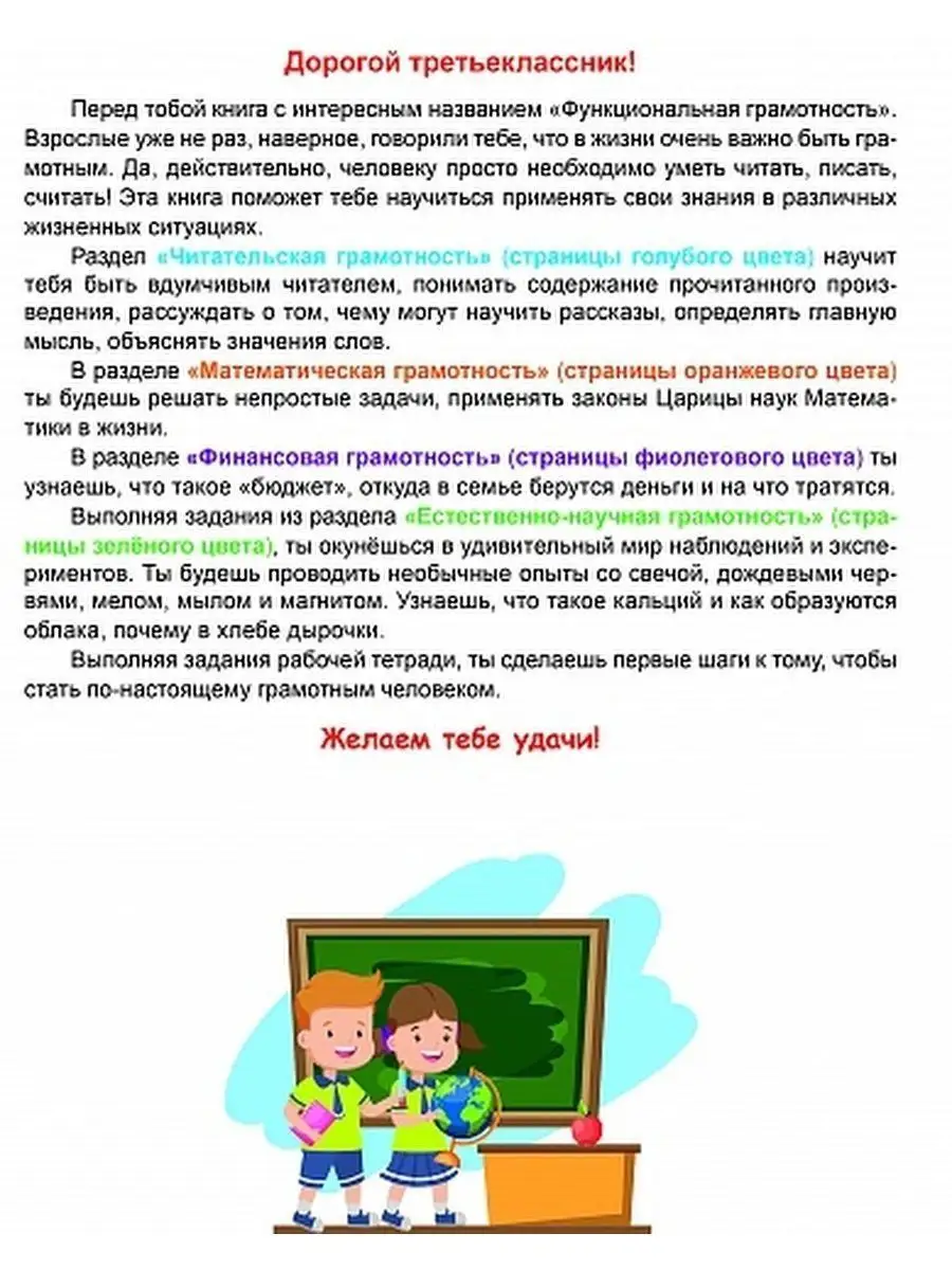 Функциональная грамотность 3 класс. Тренажёр для школьников Издательство  Планета купить по цене 327 ₽ в интернет-магазине Wildberries | 51979571