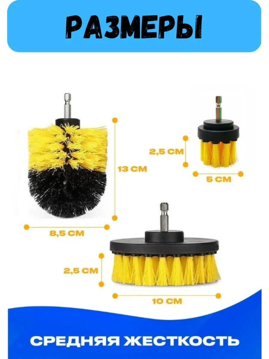 Щетка на дрель шуруповерт для химчистки для уборки и мытья ЦПТ купить по  цене 379 ₽ в интернет-магазине Wildberries | 52402917