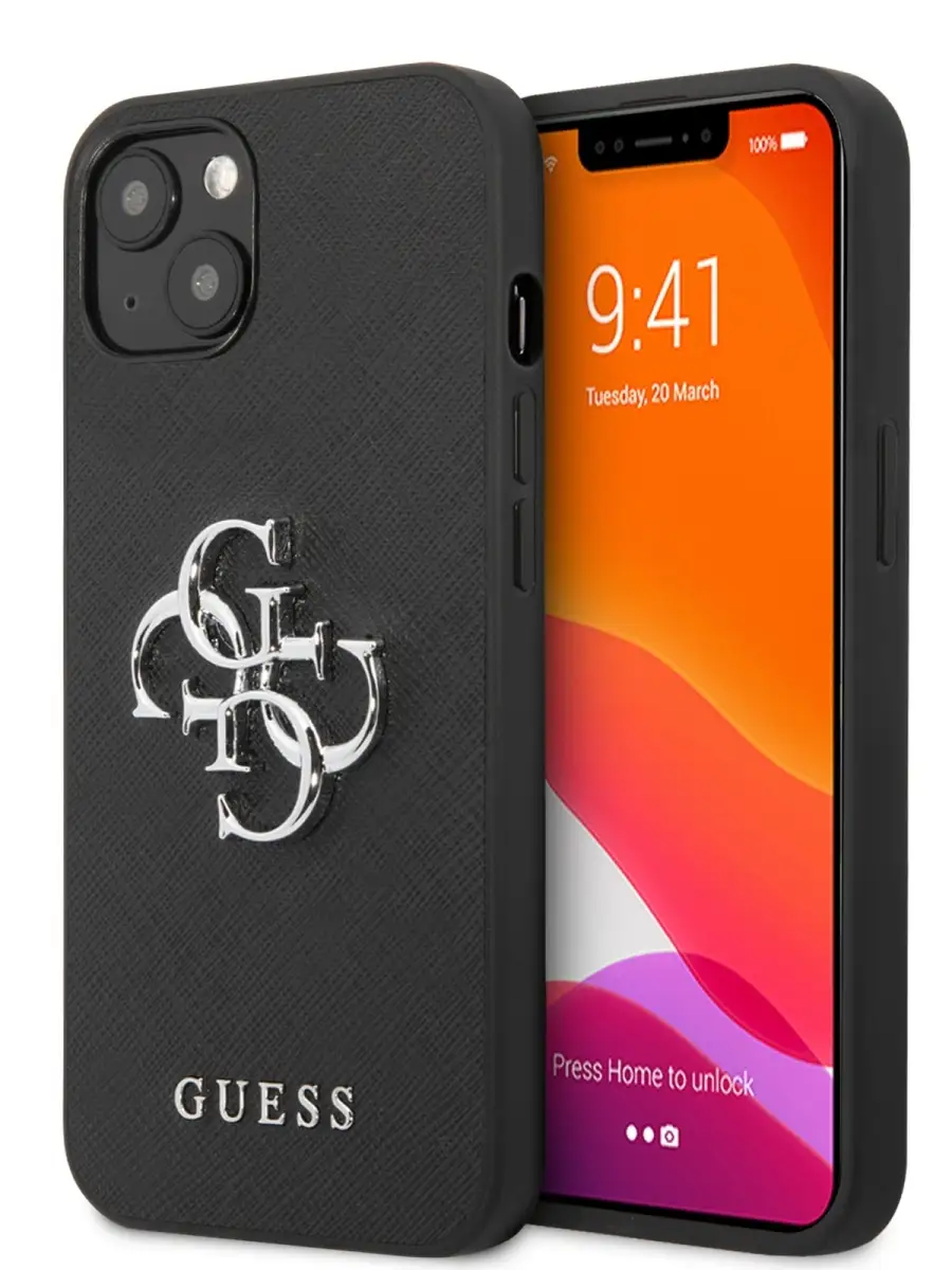 GUESS Чехол на iPhone 13 mini из экокожи PU Saffiano