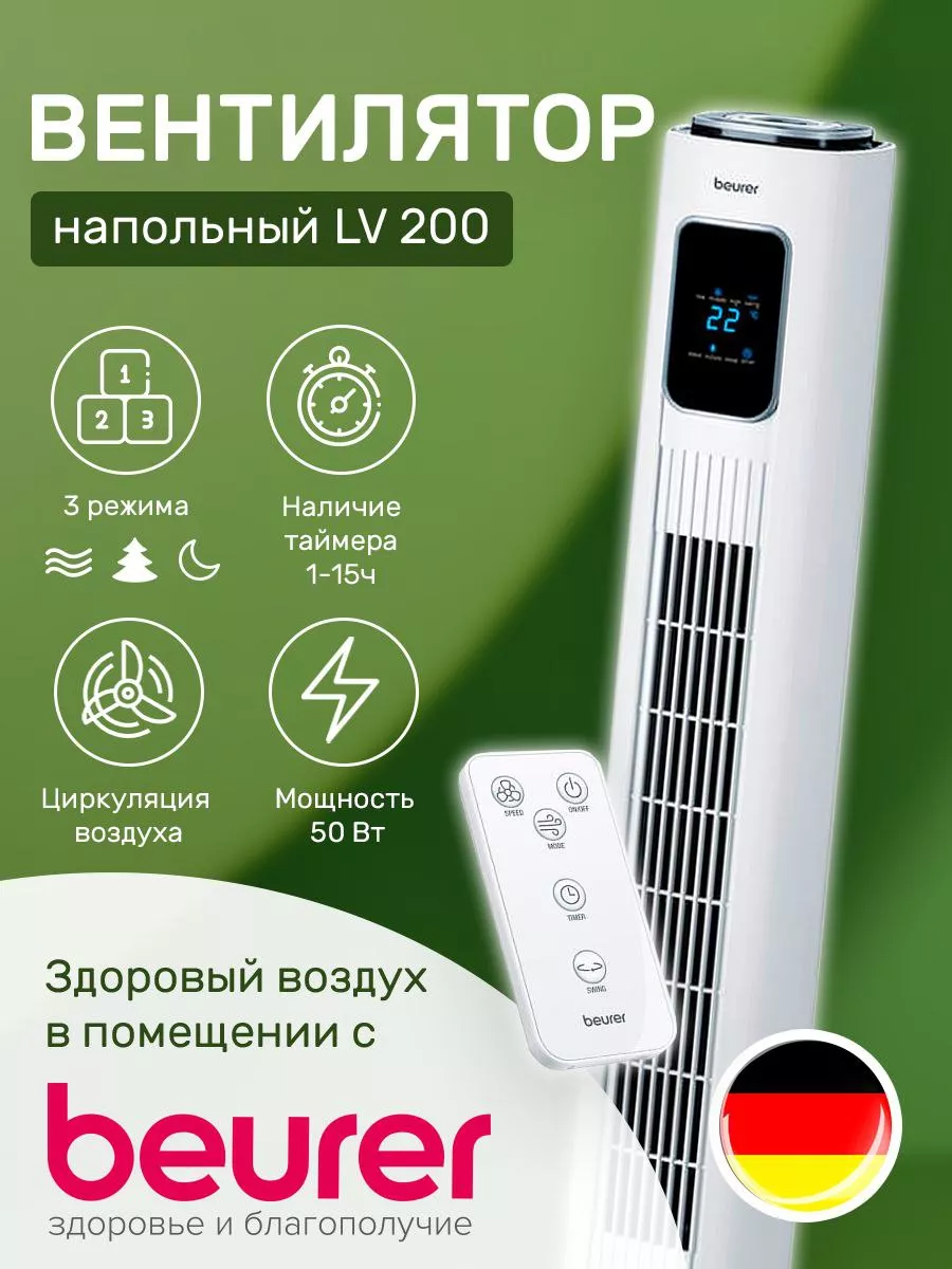 Вентилятор напольный для дома с пультом LV 200 Beurer купить по цене 10 384  ₽ в интернет-магазине Wildberries | 52920064