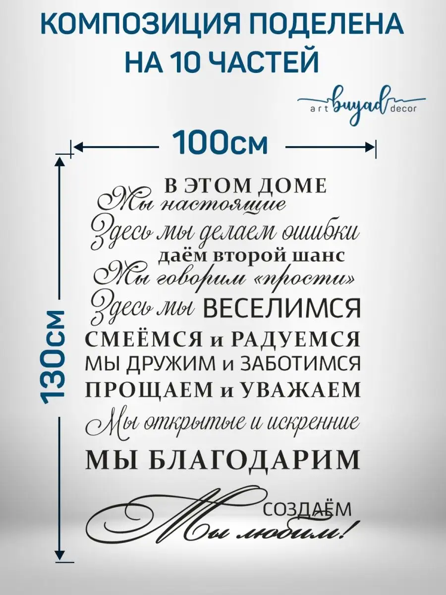 Наклейка интерьерная Правила дома BUYAD купить по цене 554 ₽ в  интернет-магазине Wildberries | 57844447