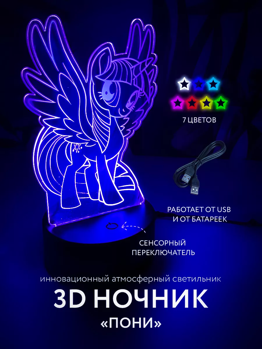 Ночник детский для новорожденного подарок Пони Star Night купить по цене  991 ₽ в интернет-магазине Wildberries | 57866648