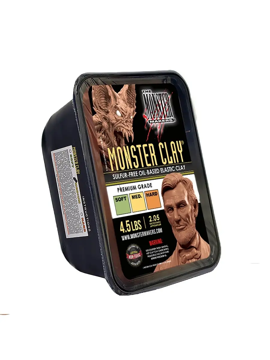 Пластилин Monster Clay Hard коричневый твёрдый 2,05кг