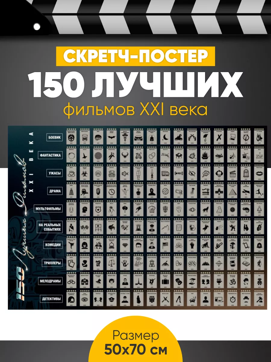 Gift Development Скретч-постер 150 лучших фильмов XXI века