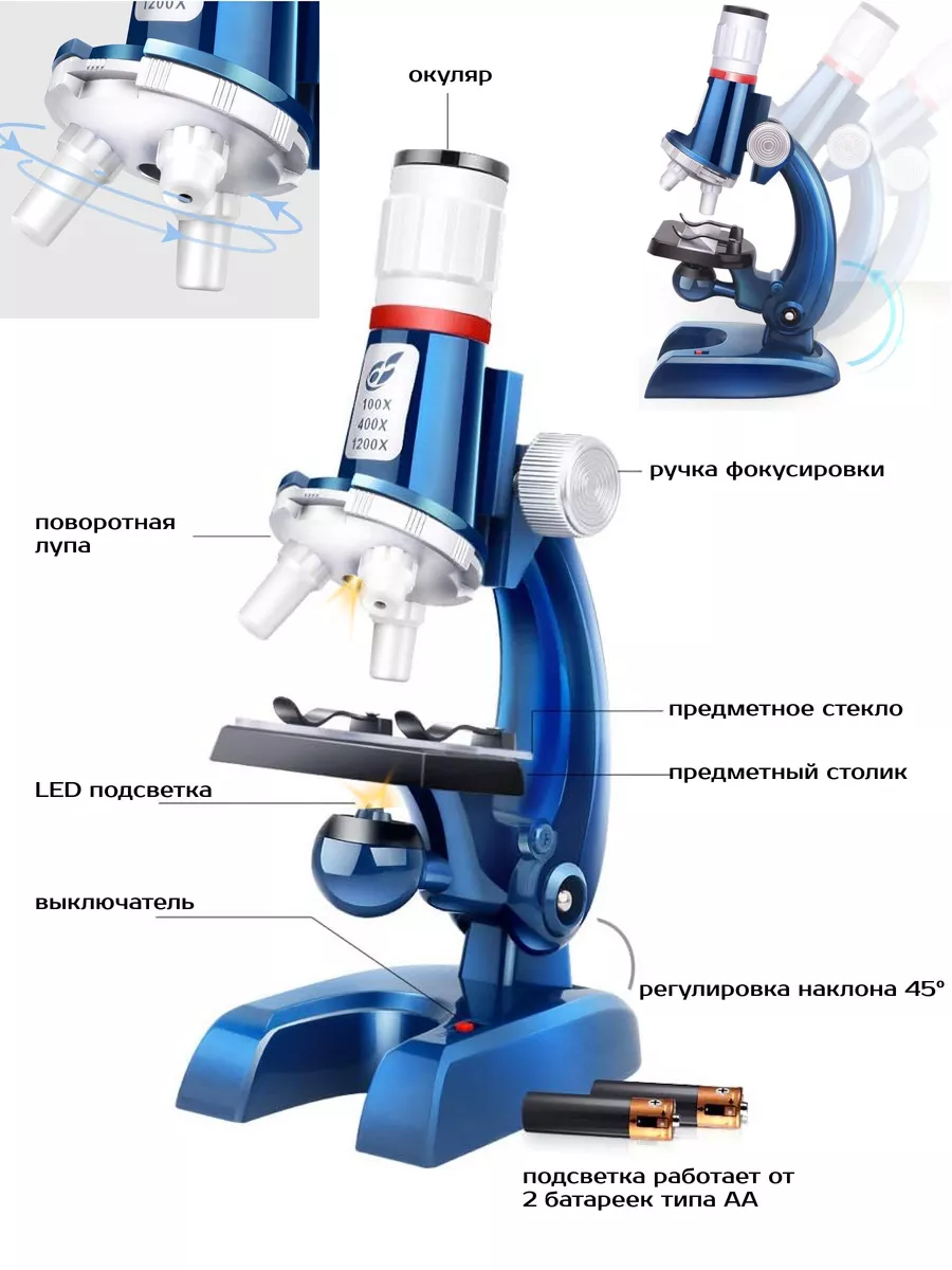 Микроскоп детский С2138 Zhorya купить по цене 758 ₽ в интернет-магазине  Wildberries | 64003627