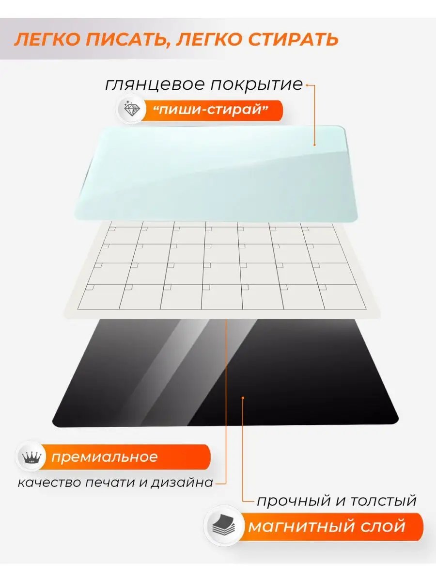 PaperFox Магнитный планер на холодильник расписание уроков планинг