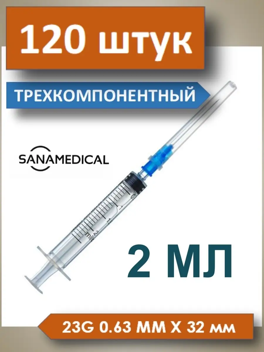 ШПРИЦ 2 МЛ ТРЁХДЕТАЛЬНЫЙ АПТЕКА ДОМА купить по цене 485 ₽ в  интернет-магазине Wildberries | 65209641