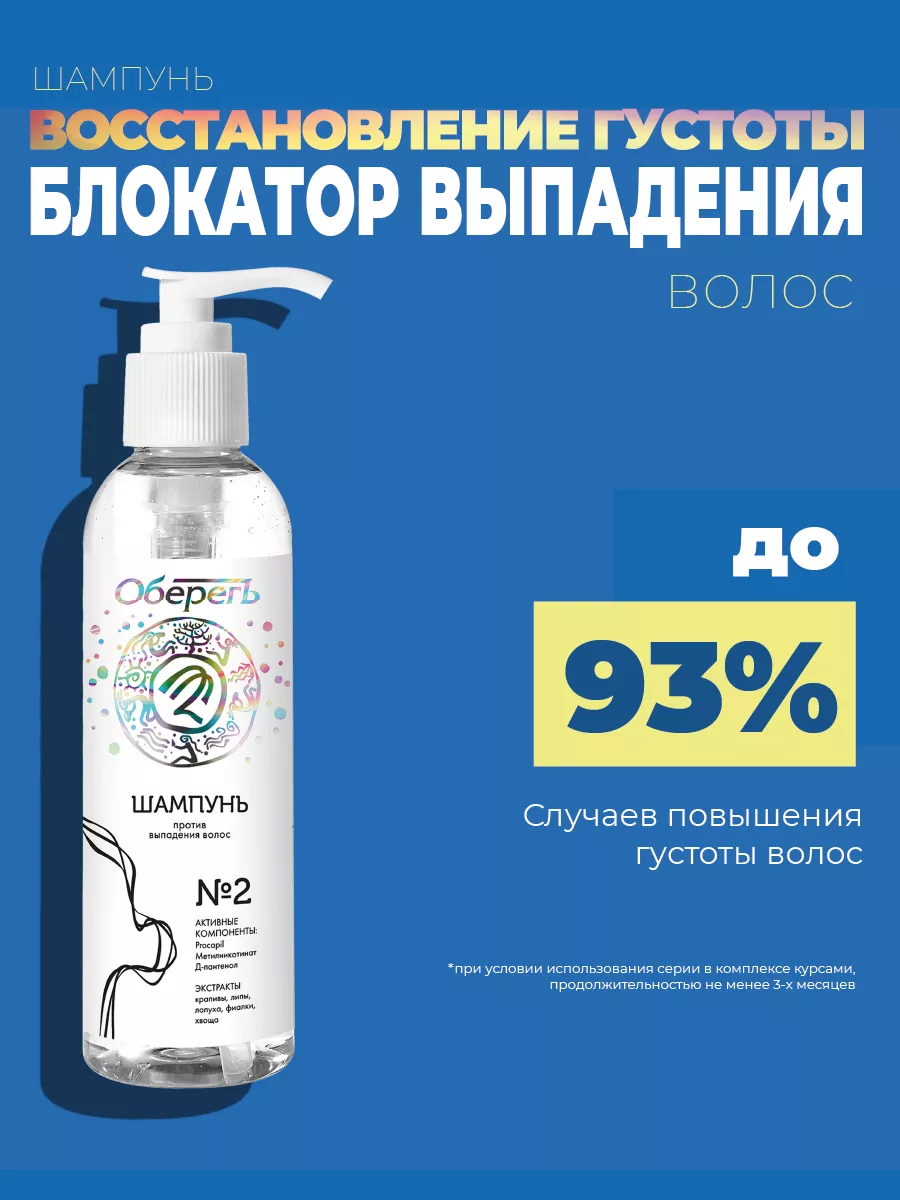 Шампунь против выпадения волос, 200 мл Оберегъ купить по цене 420 ₽ в  интернет-магазине Wildberries | 66865218