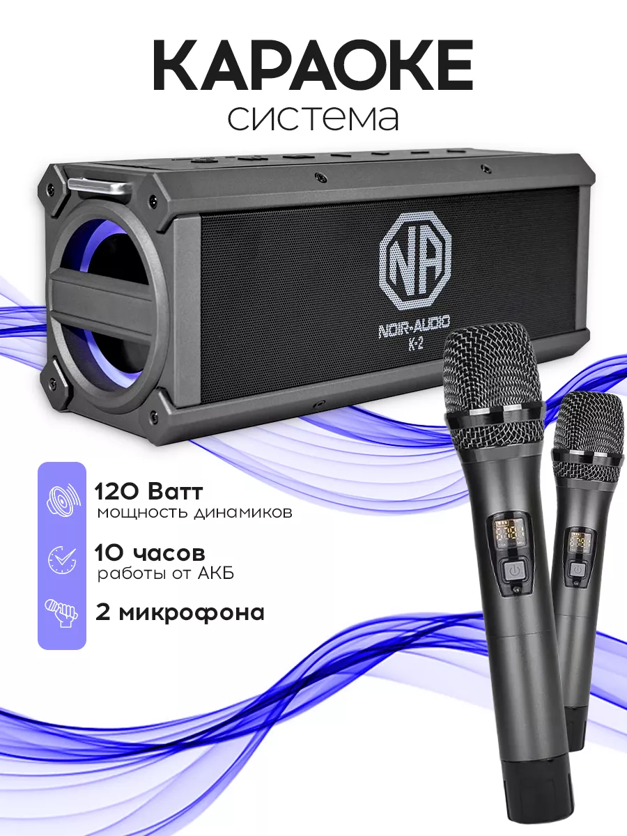 Караоке система с двумя микрофонами NOIR-audio купить по цене 11 582 ₽ в  интернет-магазине Wildberries | 68930161